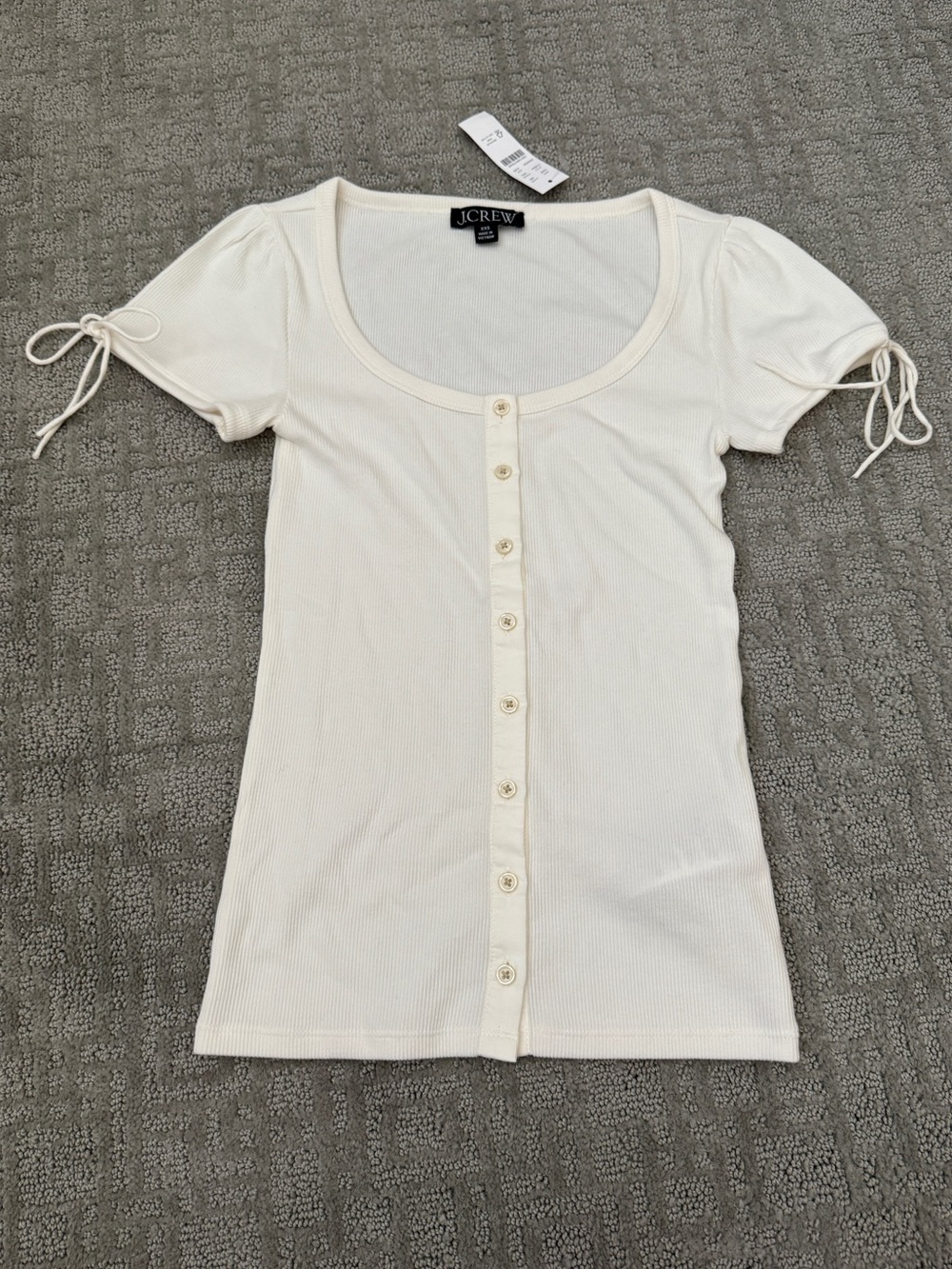 Perfect rib button-up shirt with satin trim